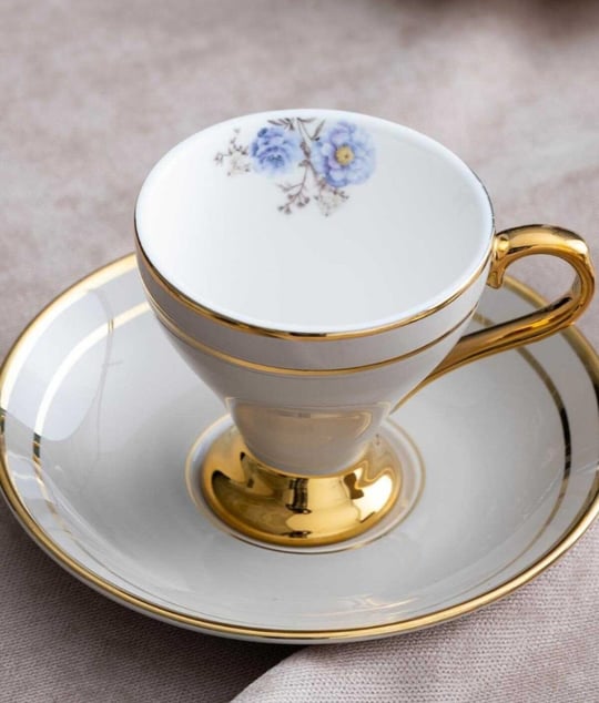 6lı Porselen Royalty Kahve Fincanı 