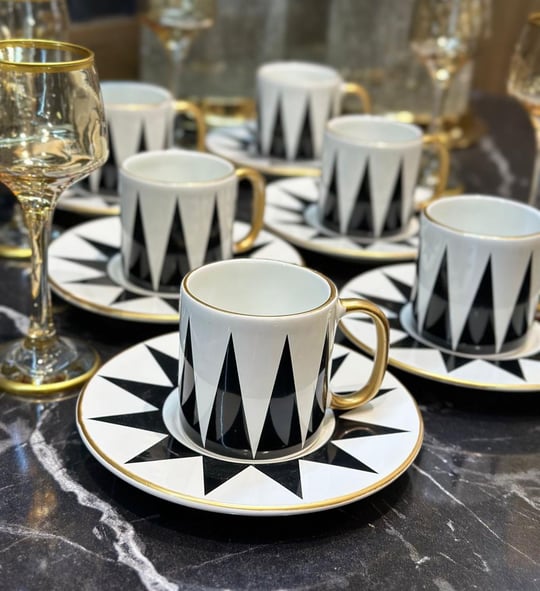 6lı Taj Black Kahve Fincanı