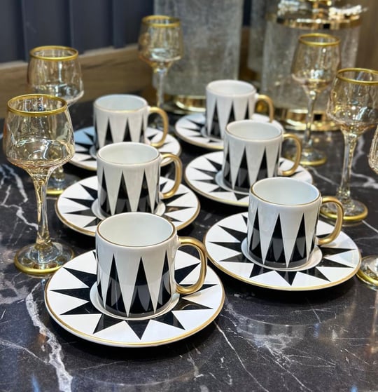 6lı Taj Black Kahve Fincanı