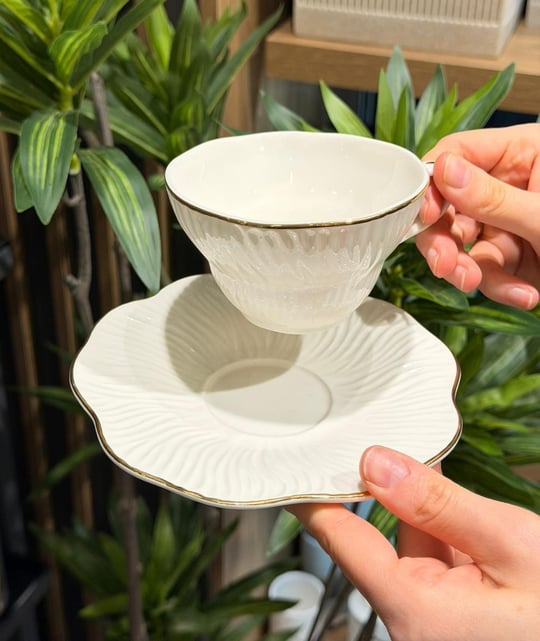 6lı Toronto Porselen Çay Fincanı - Gümüş