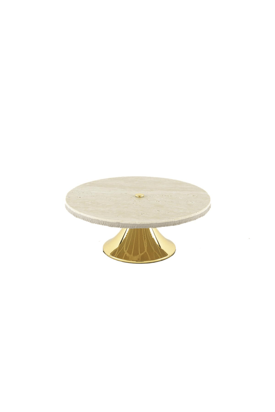 Gold Ayaklı Granit Servis Tabağı 20x8cm