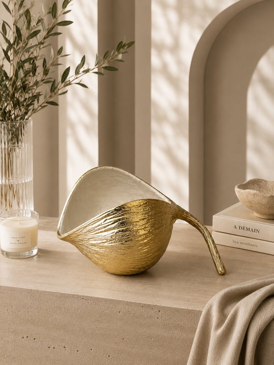 Krem Gold Chestnut Dekoratif Obje - Büyük Boy