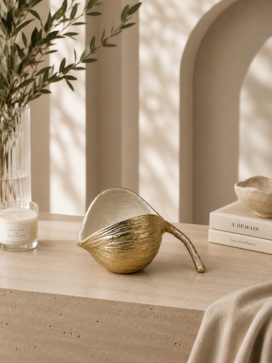Krem Gold Chestnut Dekoratif Obje - Küçük Boy