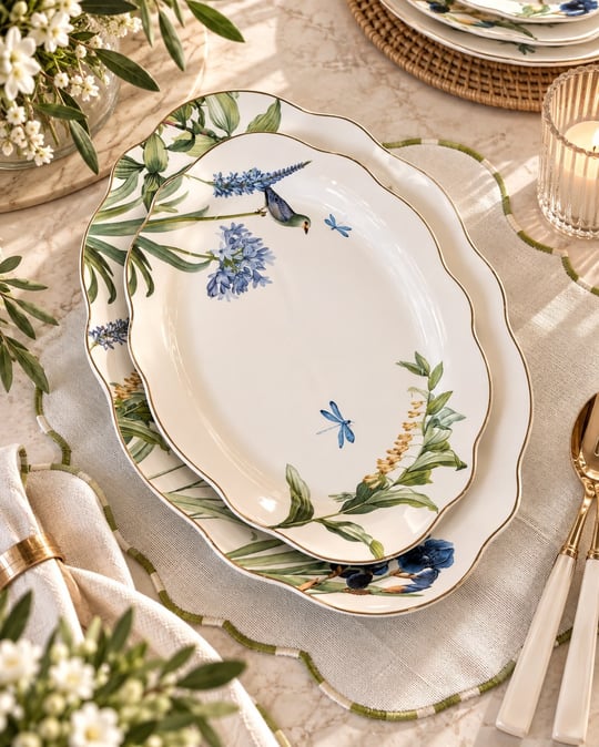 Libellule 2li Porselen Servis Oval 25x17 31x21cm
