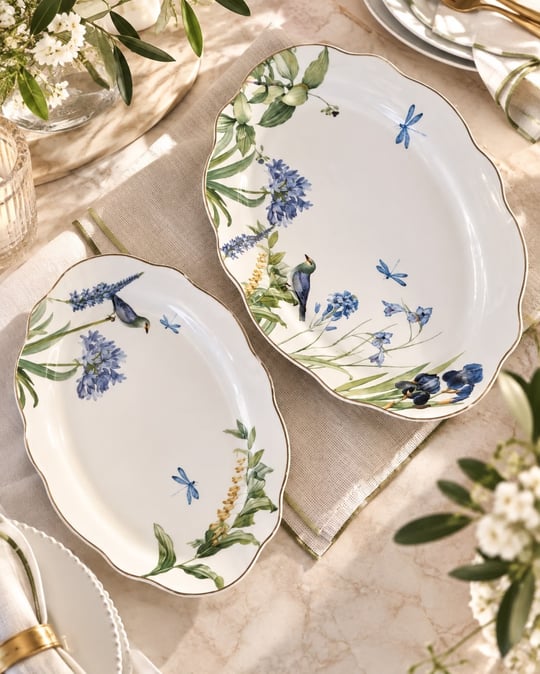 Libellule 2li Porselen Servis Oval 25x17 31x21cm