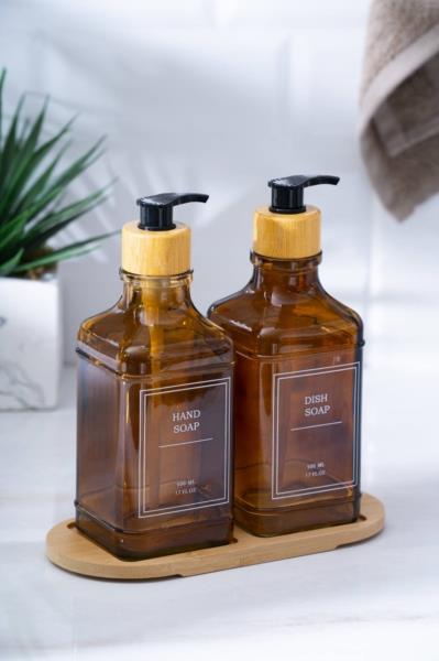 Louvre Bambu Standlı 2'li Sıvı Sabunluk - 500 ml