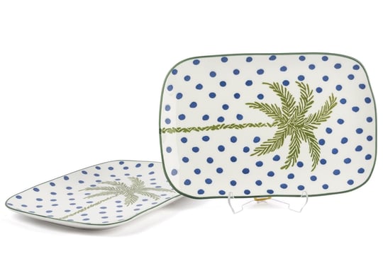 Mikasa Moor Palmiye Yeşil Mavi Dikdörtgen 2li Servis Tabağı 27x18cm
