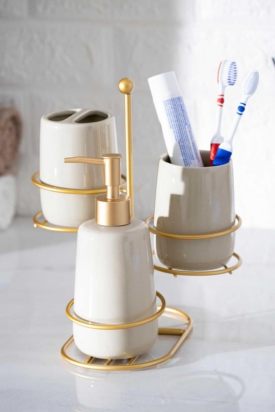Odeon 4 Parça Banyo Seti Gold