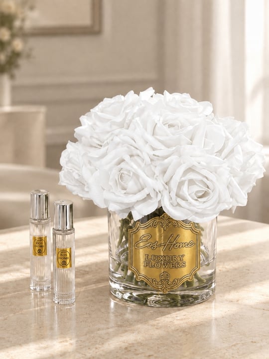 Rosemira On Güllü Parfümlü Dekoratif Çiçek – Beyaz 