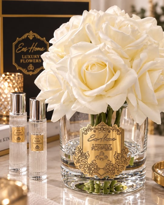 Rosemira On Güllü Parfümlü Dekoratif Çiçek – Beyaz 