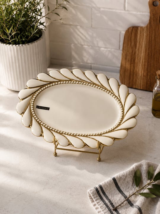 Royking Oval Sunum Tabağı - Gold