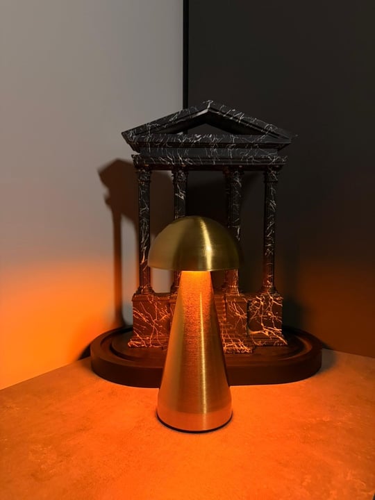 Şarjlı Dekoratif Ambiyans Masa Lambası – Mantar Gold