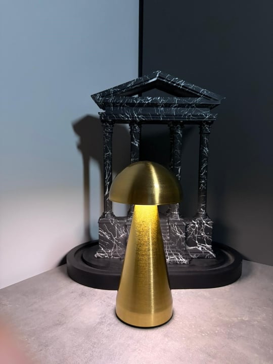 Şarjlı Dekoratif Ambiyans Masa Lambası – Mantar Gold