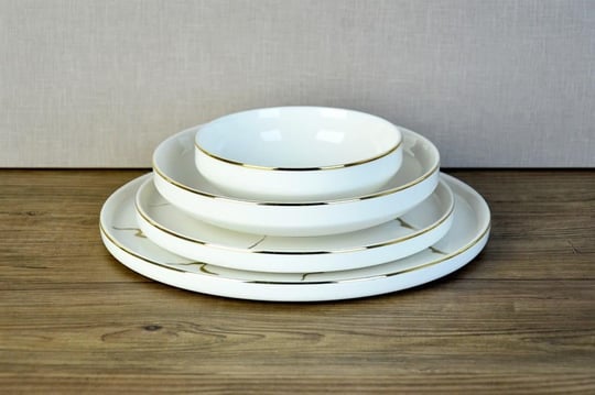Sufii Modern 24 Parça 6 Kişilik Bone Yemek Takımı Mermer