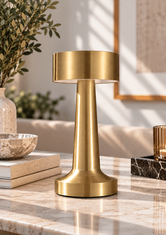 Vellora 3 Işık Modlu Şarjlı Kablosuz LED Masa Lambası - Gold