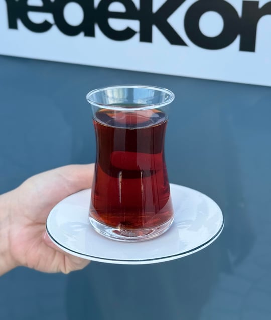 12 Parça Porselen Modern Pure Çay Takımı Black