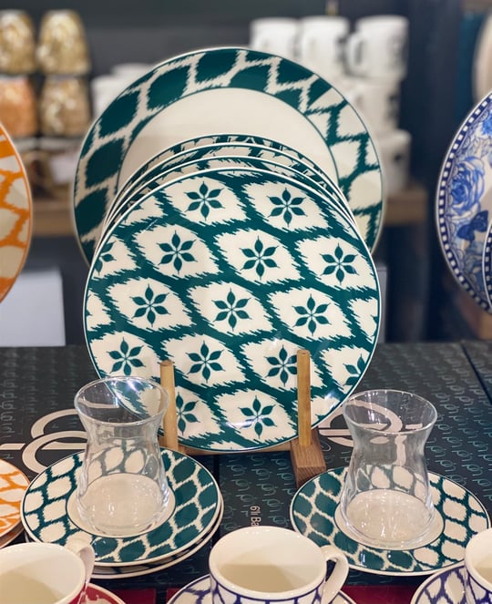 13 Parça 4 Kişilik Kahvaltı Takımı Maroc Yeşil