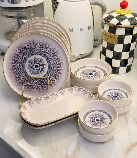 14 Parça Asya Purple Kahvaltı Takımı