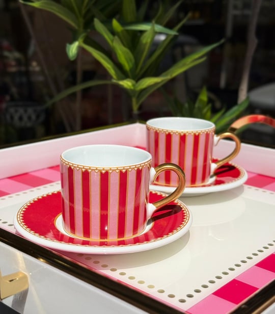 2 Kişilik Pink Double Kahve Fincanı