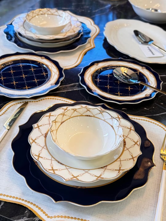 24 Parça 6 Kişilik Porselen Yemek Takımı Blue Atina