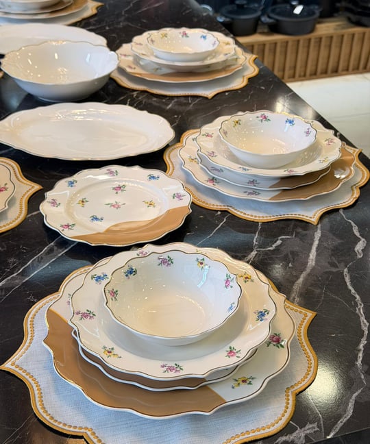 24 Parça Belle Rose Porselen Yemek Takımı 