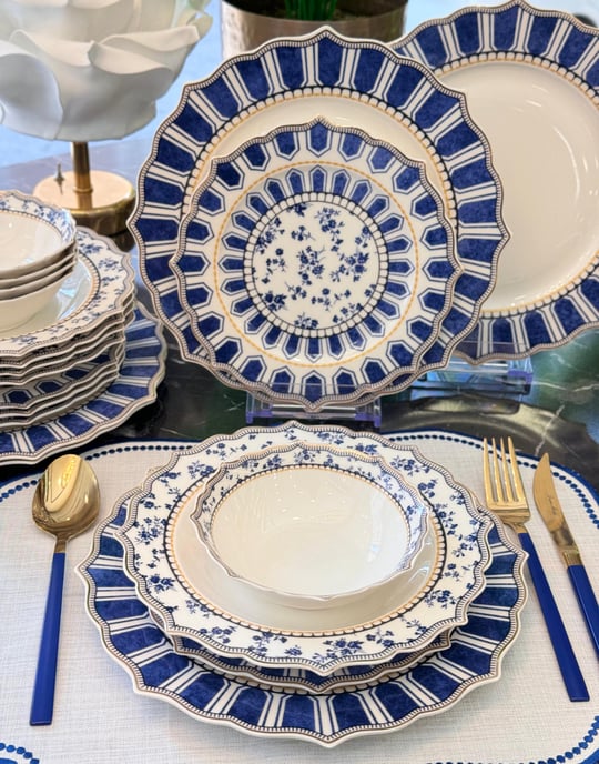 24 Parça Blue Arthur Porselen Yemek Takımı