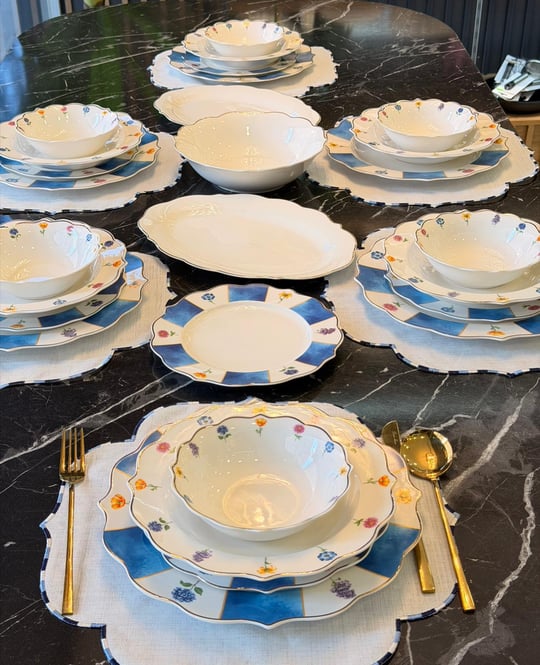 24 Parça Lavinya Blue Porselen Yemek Takımı 