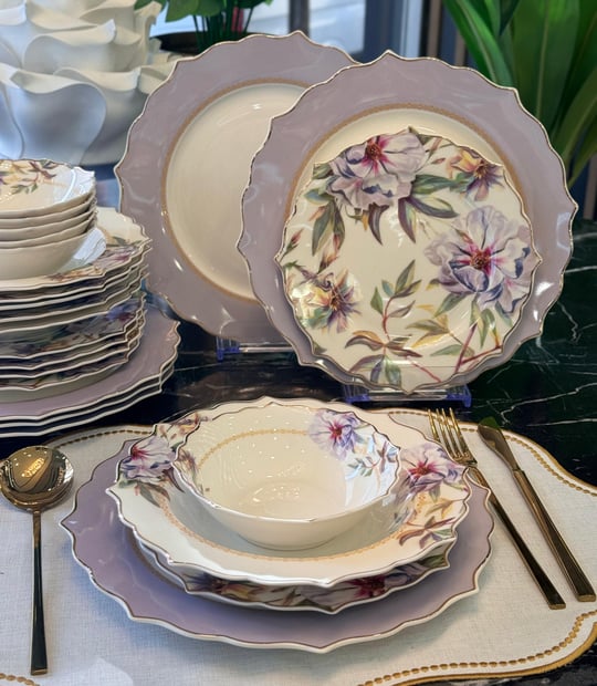 24 Parça Platon Flower Porselen Yemek Takımı