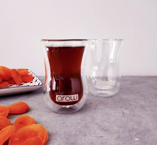 2'li Çift Cidarlı Cam Bardak