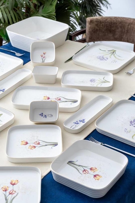 45 Parça Leona Porselen Kahvaltı Yemek Takımı