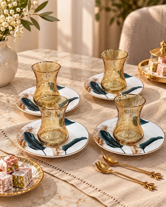 4lü Modern Başak Çay Takımı 