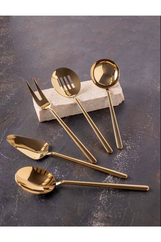 5 Parça Sos Kepçe Servis Takımı Gold