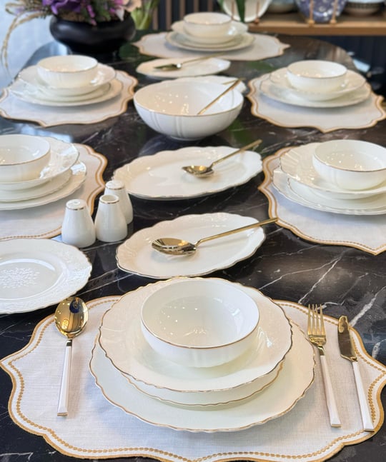 56 Parça 12 Kişilik Porselen Yemek Takımı Elegant