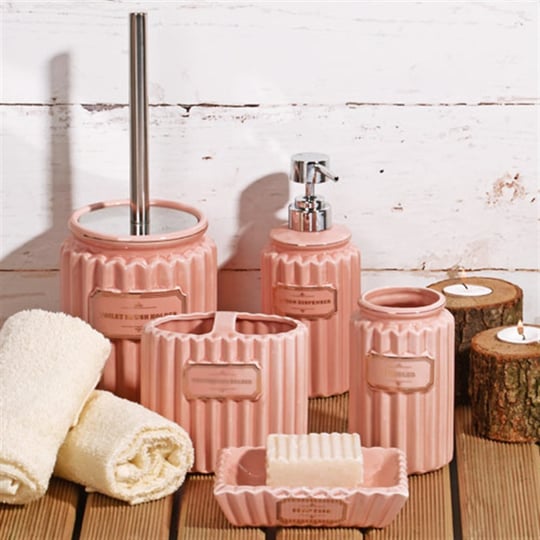 5li Seramik Banyo Seti Pembe
