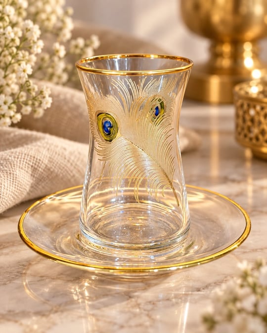 6 Kişilik 12 Parça Peacock Çay Takımı