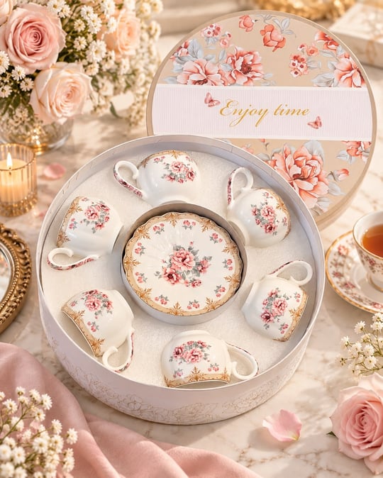 6 Kişilik Enjoy Porselen Kahve Fincanı 90 cc