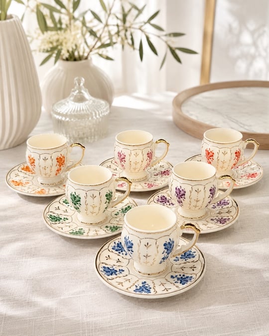 6 Kişilik Porselen Laliza Kahve Fincanı 90 ML
