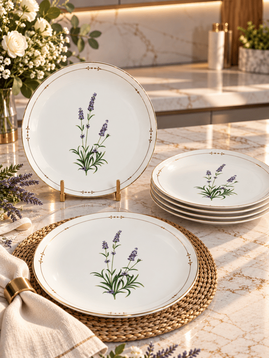 6 Parça Prselen Lavender Servis Tabağı