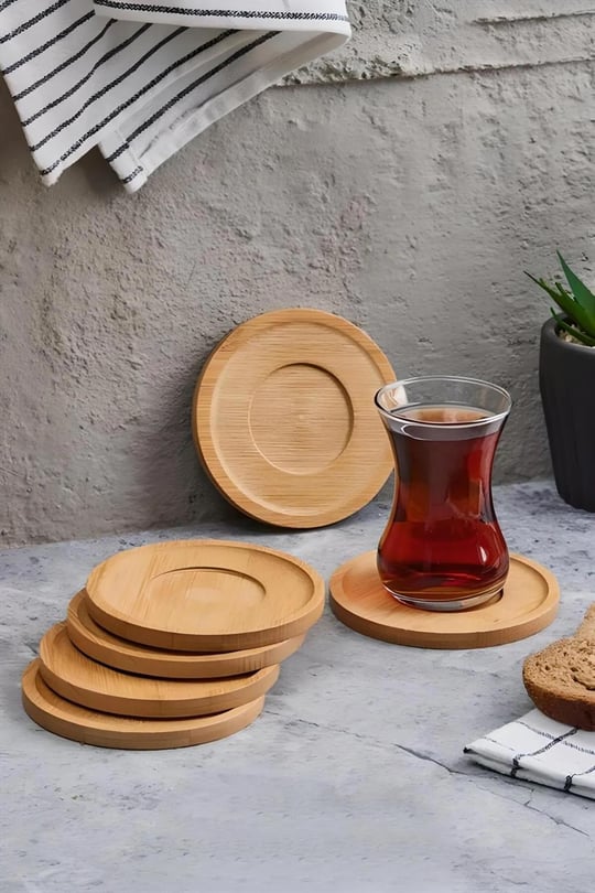 6'lı Bambu Çay Tabağı