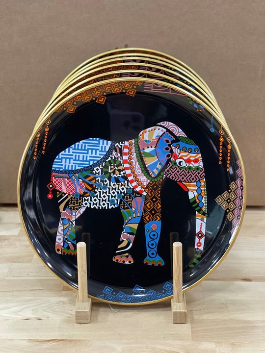 6'lı Glore Tarabya Elephant Servis Tabağı Siyah