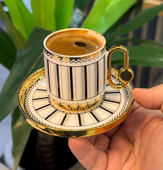 6lı Piano Porselen Kahve Fincanı