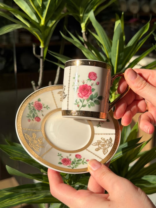 6'lı Porselen Flora Noble Kahve Fincanı