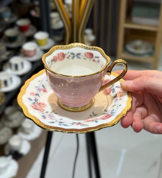6'lı Porselen Nicole Premium Kahve Fincanı Pink