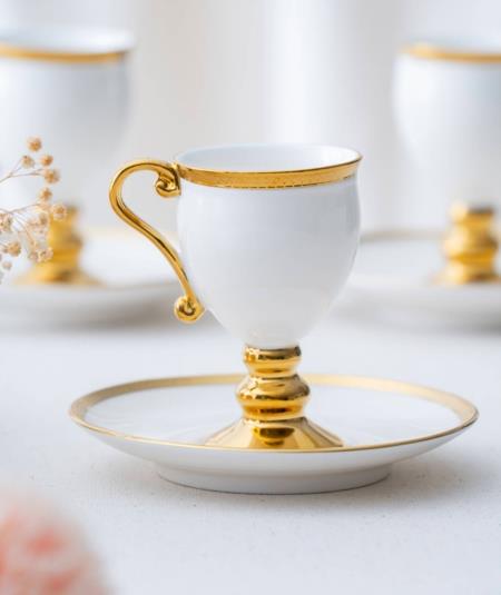 6'lı Prune Premium Porselen Kahve Fincanı