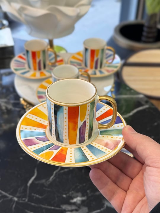 6'lı Royal Pastel Kahve Fincanı