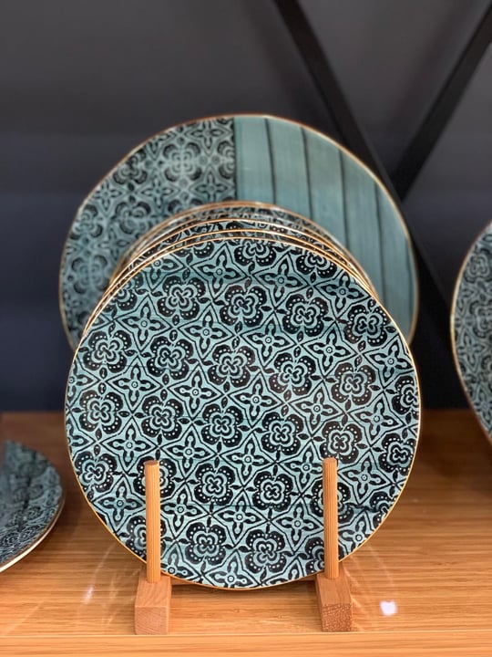 7'li Yaldızlı Pasta Tabağı