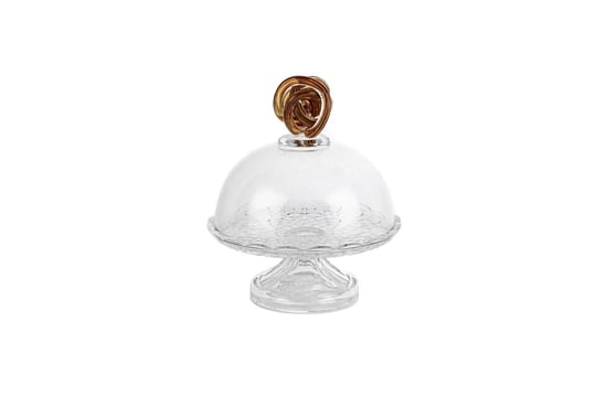 Amber Kapaklı Cam Kek Standı 18x21cm