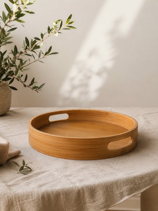 Bambu Yuvarlak Tepsi