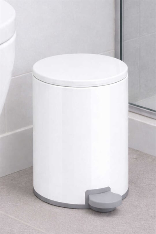 Cigo 3 LT Banyo Mutfak Ofis Çelik Çöp Kovası - Beyaz