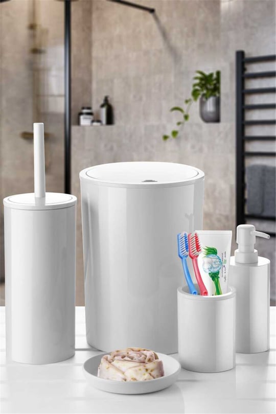 Flores 5'li Banyo Seti - Beyaz
